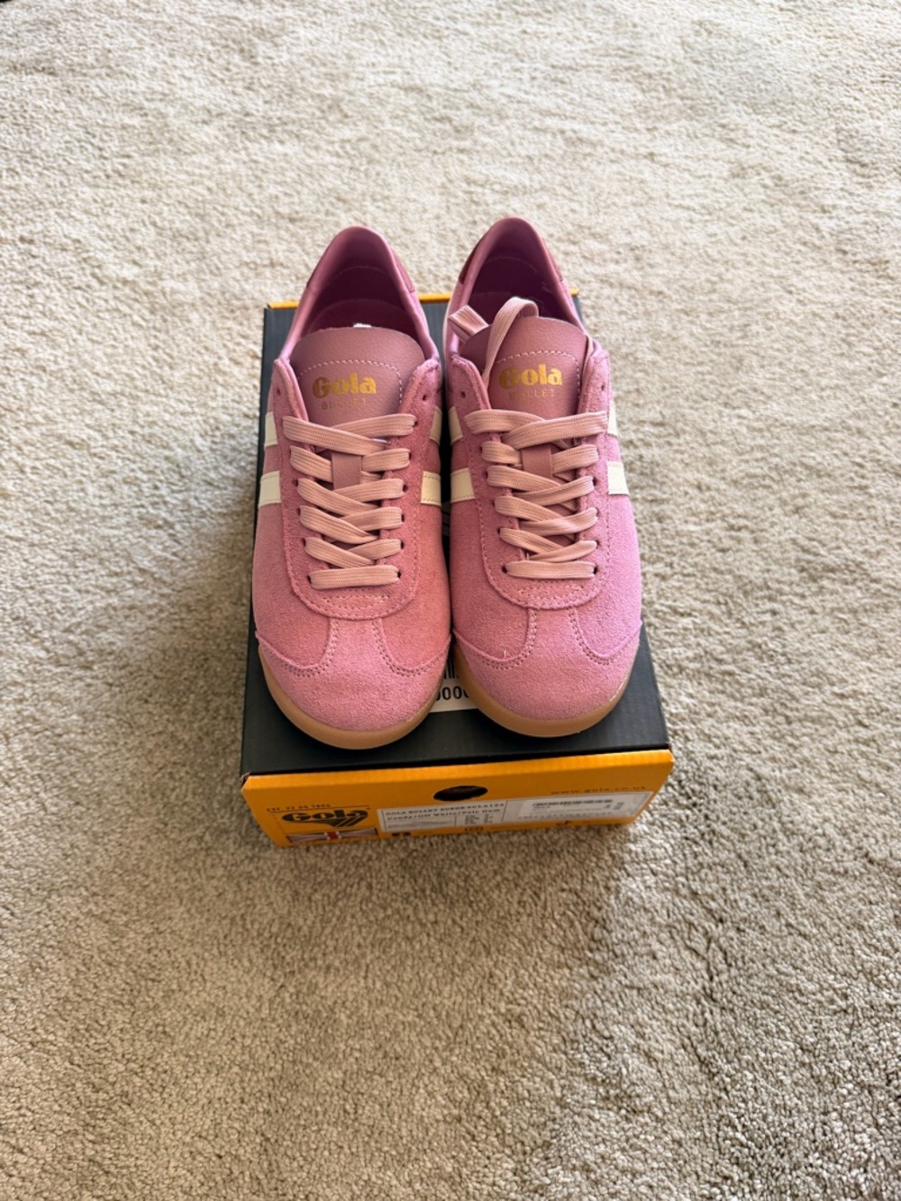 Gola Pink Suede Sneakers with White Stripes